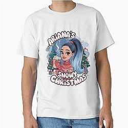 Ariana Grande Snowy Christmas Fan Art Holiday Gift Classic T-Shirt
