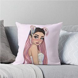 Ariana Grande 7 Rings Cartoon Throw Pillow