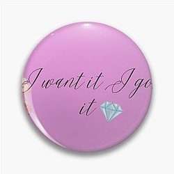 I Want It Ariana Grande Pink Diamond Design Pin
