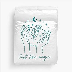 Just Like Magic Ariana Grande Lyrics Green Duvet Cover