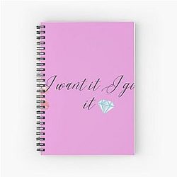 I Want It Ariana Grande Pink Diamond Spiral Notebook