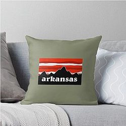 Arkansas Razorbacks Mountains Throw Pillow