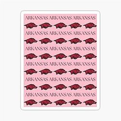 Pink Arkansas Razorbacks Sticker