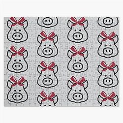 Pig Cutie - Lady Razorback - Arkansas Gameday - Cute Jigsaw Puzzle