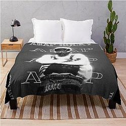 Asap Rocky Black Art Throw Blanket