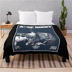 Asap Rocky Retro Hip Hop Throw Blanket