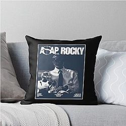 Asap Rocky Retro Hip Hop Poster Throw Pillow