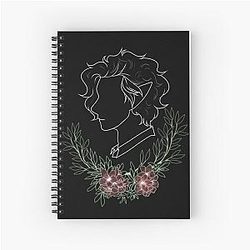 Baldur's Gate 3 Astarion Floral Wreath Spiral Notebook
