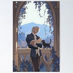 Astarion Playing with Cats Poster