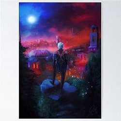 Astarion Looking Over Baldur's Gate Poster