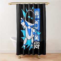 Ripple Junction X Astro Bot Rescue Mission Game Shower Curtain