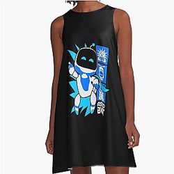Ripple Junction Astro Bot Rescue Mission Victory Pose Game A-Line Dress