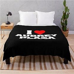I Love Aubrey Plaza White Fonts Throw Blanket
