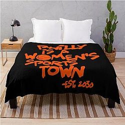 Aubrey Plaza Philly is a women's sports town est 2030 soft throw blanket