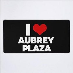 I Love Aubrey Plaza Desk Mat