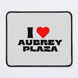 I Love Aubrey Plaza Black Mouse Pad