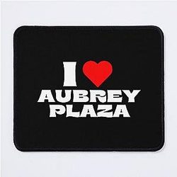 I Love Aubrey Plaza White Mouse Pad