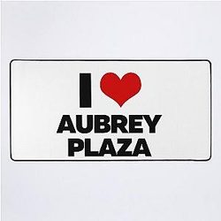 I Love Aubrey Plaza Desk Mat