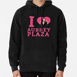 I Love Aubrey Plaza Pink Heart Design Pullover Hoodie