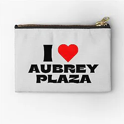 I Love Aubrey Plaza - Black Zipper Pouch