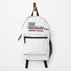 Mentally in a relationship with Aubrey Plaza backpack