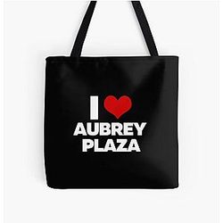I Love Aubrey Plaza All Over Print Tote Bag