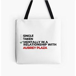 Mentally In Relationship With Aubrey Plaza All Over Print Tote Bag