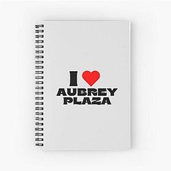 I Love Aubrey Plaza Black Fonts Spiral Notebook