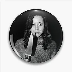Aubrey Plaza Holding Knife