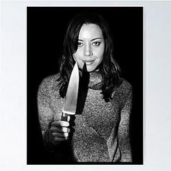 Aubrey Plaza Holding Knife Poster