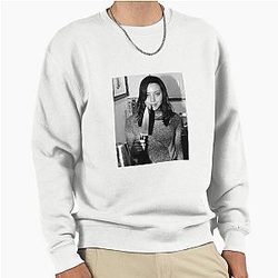 Aubrey Plaza holding a knife Pullover Sweatshirt