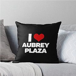 I Love Aubrey Plaza Throw Pillow