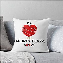 In a Relationship with Aubrey Plaza Throw Pillow
