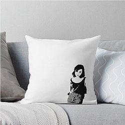 Aubrey Plaza Stencil Shirt Throw Pillow
