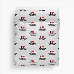 I Love Aubrey Plaza Black Duvet Cover