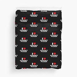I Love Aubrey Plaza White Duvet Cover