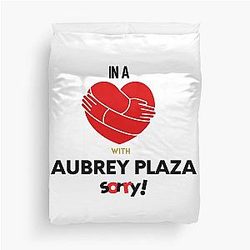 In A Relationship with Aubrey Plaza Duvet Cover