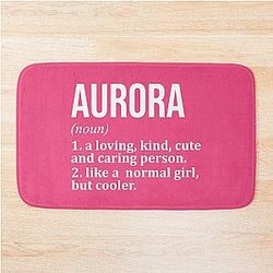 Aurora Name Definition Bath Mat for Women