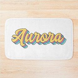Aurora Yellow Script Bath Mat
