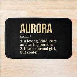 Aurora Name in Gold Bath Mat