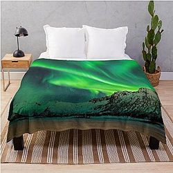 Northern Lights Aurora Borealis Winter Throw Blanket