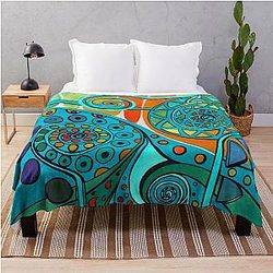 Aurora Borealis Green Throw Blanket
