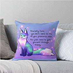 You Don't Need to Fix All Your Problems Now Aurora Fox Throw Pillow