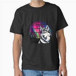 Husky Aurora Borealis Nature T-Shirt