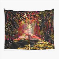Blacklight Sunset on Aurora Road Tapestry