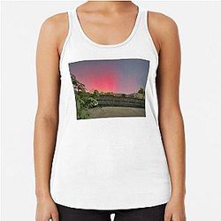 Beautiful Aurora Australis in the night sky Racerback Tank