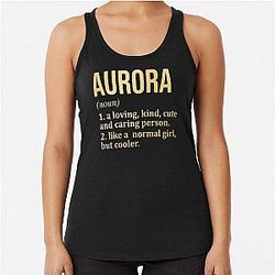Aurora Name Gold Racerback Tank Top