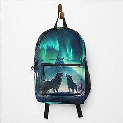 Northern Light Aurora Borealis Scenery of the Mountains, Rivers, and Trees.