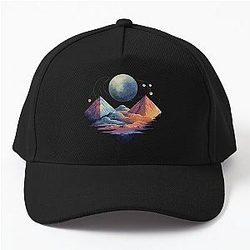 Mystic Forest Aurora Art Vibrant Northern Lights Nature Landscape Design Baseball Cap