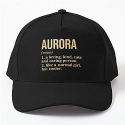 Aurora Name Definition in Gold Baseball Cap